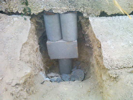 commercial foundation repair - pressed concrete piers