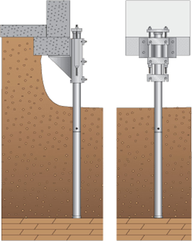 commercial foundation repair - push steel piers